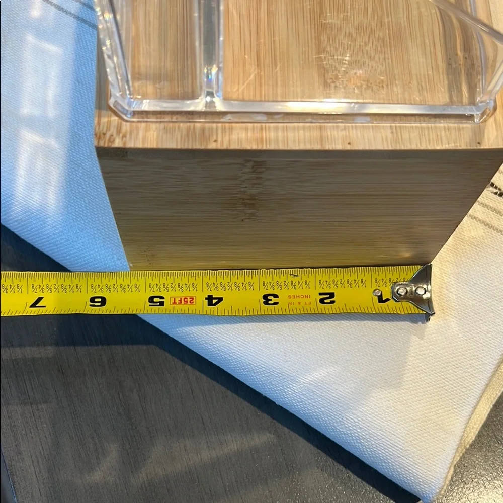 Clear Acrylic and Wood Makeup Organizer